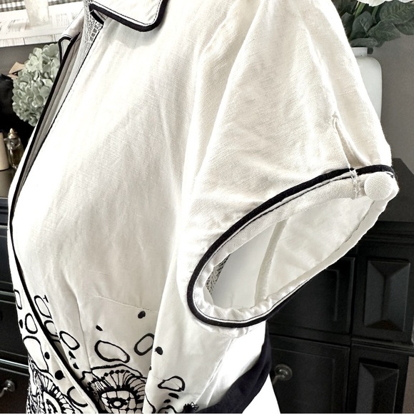 PS…Style Navy Embroidered Retro Wrap Dress – Size 14 - Picture 7 of 16